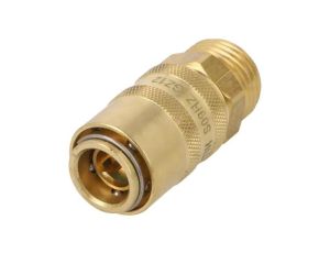 S09HZ-GZ12 Szybkozłącze prosta,z zaworem max.15bar mosiądz D1: 23mm