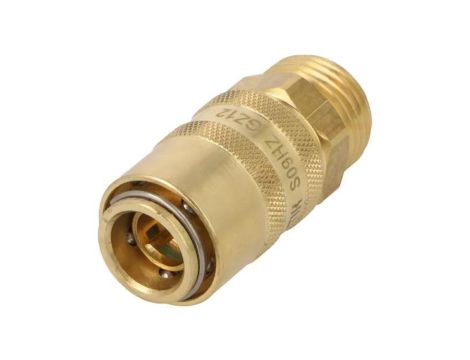 S09HZ-GZ12 Szybkozłącze prosta,z zaworem max.15bar mosiądz D1: 23mm