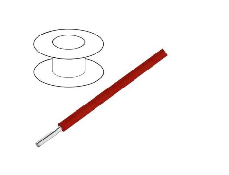 3051/1-RD005 Przewód HookUp Wire d: 22AWG drut Cu PVC czerwony 300V 30,5m