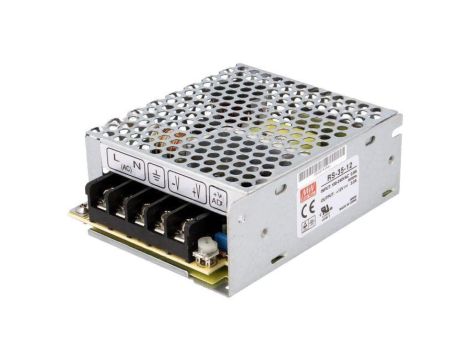 Zasilacz impulsowy do wbudowania modułowy 35W 12VDC 3A RS-35-12