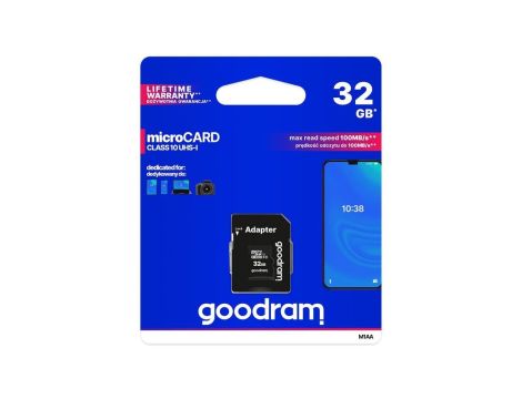 Karta pamięci GOODRAM microSD (microSDHC) 32GB class 10 UHS-I + adapter SD