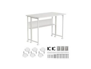 Składane biurko stolik Maclean, białe, mobilne, 100x58cm, max. 50kg, MC-126 W