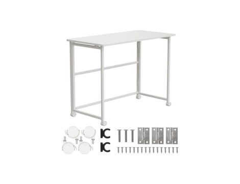 Składane biurko stolik Maclean, białe, mobilne, 100x50cm, max. 50kg, MC-1250 W