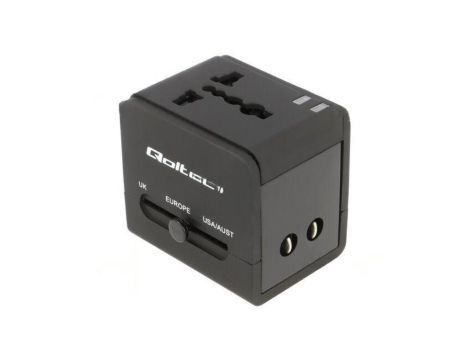 QOLTEC-50133 Adapter: 5VDC, 2,1A,USB A port x2, 100-250VAC