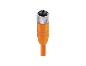 Kabel konfekcjonowany jednostronnie M12 złącze żeńskie 4-pinowy proste gwintowane ekranowany PVC pomarańczowy RKTS 4-182/2 M