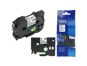 Taśma do drukarki BROTHER TZ-241 / 18mm 8m / Biała taśma TZe-241