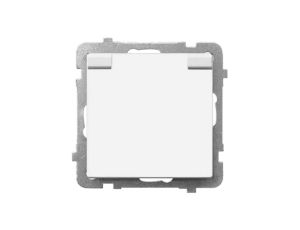 SONATA Gniazdo bryzgoszczelne z uziemieniem IP-44 z klapką białe GPH-1RZ/m/00/w