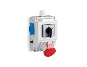 Zestaw instalacyjny gniazdo siłowe 5P 16A + 230V/10A z rozłącznikiem O-I IP44 6272-00