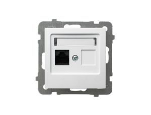 AS Gniazdo komputerowe RJ-45 pojedyncze do ramki białe GPK-1G/K/m/00