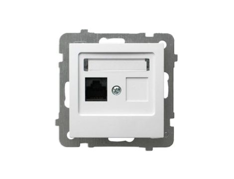 AS Gniazdo komputerowe RJ-45 pojedyncze do ramki białe GPK-1G/K/m/00