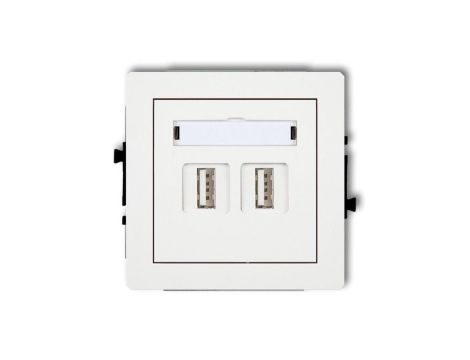 DECO Gniazdo USB 2.0 podwójne białe DGUSB-2