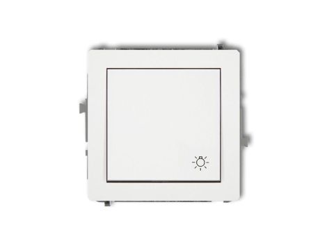 DECO Przycisk łącznik zwierny pojedynczy światło do ramki biały DWP-5