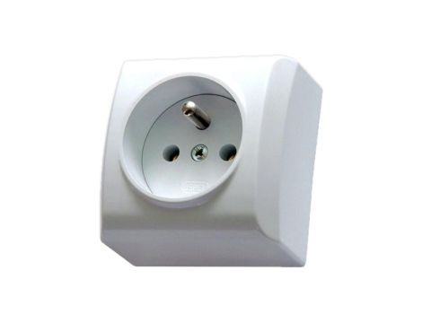 BIS Gniazdo pojedyncze natynkowe z/u białe GN-1BZ/00