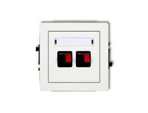 DECO Gniazdo głośnikowe podwójne białe DGG-2