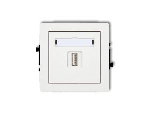 DECO Gniazdo USB 2.0 pojedyncze białe DGUSB-1