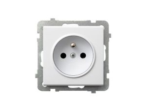 SONATA Gniazdo pojedyncze z/u do ramki białe GP-1RZ/m/00