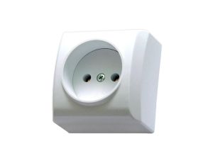 BIS Gniazdo pojedyncze natynkowe b/u białe GN-1B/00