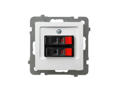 AS Gniazdo głośnikowe podwójne do ramki białe GG-2G/m/00