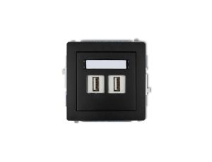 DECO Gniazdo USB 2.0 podwójne czarne 12DGUSB-2