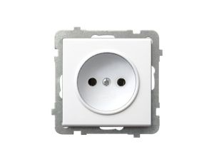 SONATA Gniazdo pojedyncze b/u do ramki białe GP-1R/m/00