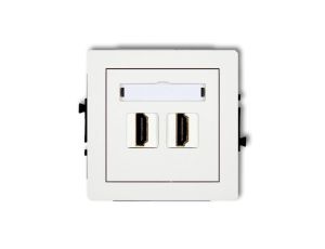 DECO Gniazdo HDMI podwójne białe DHDMI-2