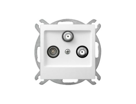 AS Gniazdo antenowe RTV-SAT-SAT do ramki białe GPA-G2S/m/00