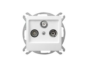 AS Gniazdo antenowe RTV-SAT przelotowe do ramki białe GPA-GSP/m/00