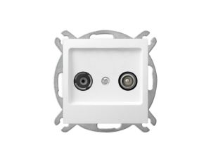 AS Gniazdo antenowe RTV przelotowe do ramki białe GPA-10GP/m/00