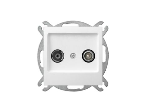 AS Gniazdo antenowe RTV przelotowe do ramki białe GPA-10GP/m/00