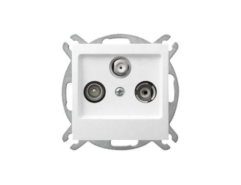 AS Gniazdo antenowe RTV-SAT końcowe do ramki białe GPA-GS/m/00