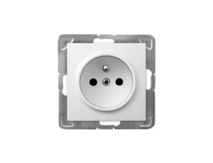 IMPRESJA Gniazdo pojedyncze z uziemieniem do ramki białe GP-1YZ/m/00