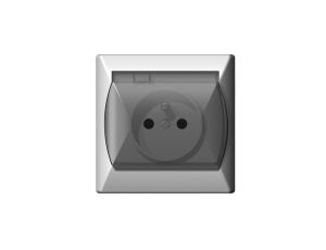 AKCENT Gniazdo hermetyczne IP44 bryzgoszczelne z uziemieniem białe, szybka dymna GPH-1AZ/00/d