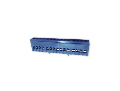 Zacisk przyłączeniowy na szynę mostek izolowany 15-polowy 7x16mm2 niebieski
