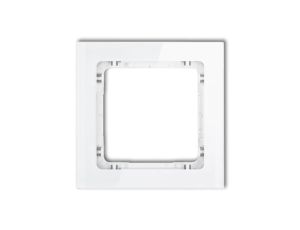 DECO Ramka x1 EFEKT SZKŁA biała 0-0-DRS-1