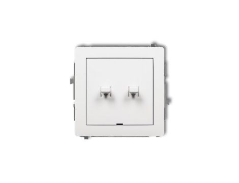 DECO Łącznik podwójny amerykański do ramki biały DWPUS-2
