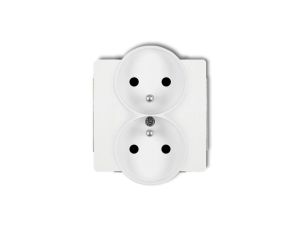 DECO Gniazdo podwójne Z/U do ramki białe SOFT DGPRSO-2zp