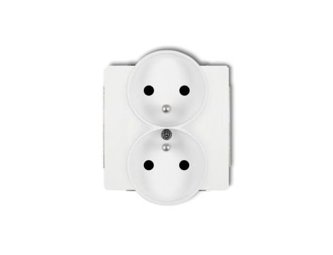 DECO Gniazdo podwójne Z/U do ramki białe SOFT DGPRSO-2zp