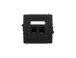 DECO Gniazdo telefoniczne 2xRJ11 czarne 12DGT-2