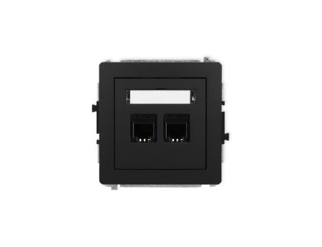 DECO Gniazdo telefoniczne 2xRJ11 czarne 12DGT-2