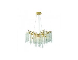 Lampa wisząca do salonu DIJON kolor Złoty, kryształowe dodatki, 8*G9 - MD3720-1-EGN Zuma Line