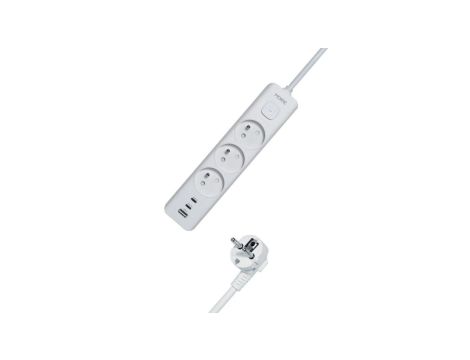 Listwa zasilająca MORRE M405 – 3 gniazda, USB-A 12W, 2x USB-C 12W, 1,5 m