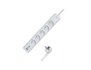 Listwa zasilająca MORRE M407 - 5 gniazd, USB-A 12W, 2xUSB-C 12W 1,5m