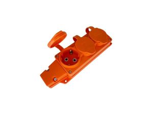 Listwa, gniazdo gumowe potrójne Schuko IP54 pomarańczowe 221.000.301 HOROZ