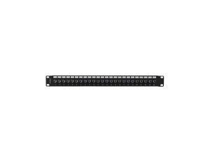 Patch panel RACK 19 24 porty typu F 1U czarny LANBERG