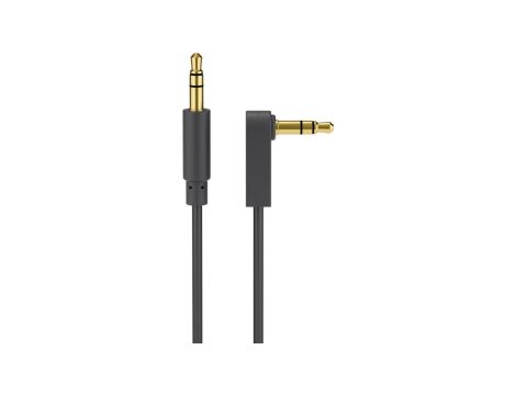 Kabel łączący audio AUX, 3,5 mm stereo 3-pinowy, cienki, CU, kątowy - Długość kabla 1.5 m