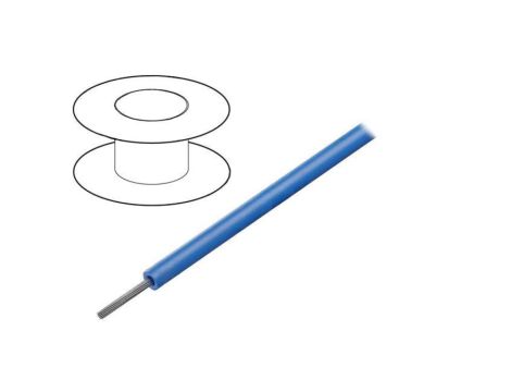 422807-BL005 Przewód HookUp Wire linka Cu d: 28AWG PVC niebieski 300V 30,5m