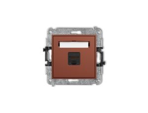 MINI Mechanizm gniazda komputerowego pojedynczego 1xRJ45, kat. 5e, 8-stykowy terakota 63MGK-1