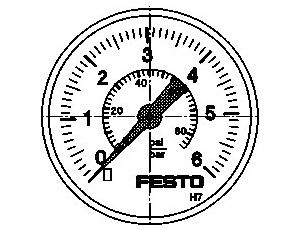 FESTO - Manometr (norma pneum.: EN 837-1) 0 x 0 x 0