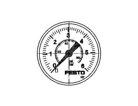 FESTO - Manometr (norma pneum.: EN 837-1) 0 x 0 x 0