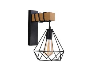 Kinkiet Ścienny Lampa VIGO 1x E27 Drewno Czarny GOLDLUX (Polux)